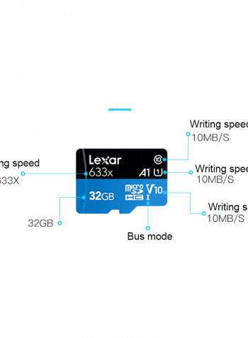 Micro SDHC XC1 TF Memory Card 512GB Blue/Black