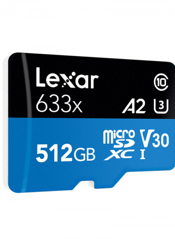 Micro SDHC XC1 TF Memory Card 512GB Blue/Black