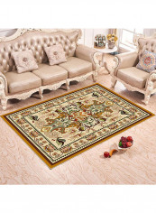 Ultra Soft Floral Print Anti-Slip Mat Brown/Red 120X180centimeter