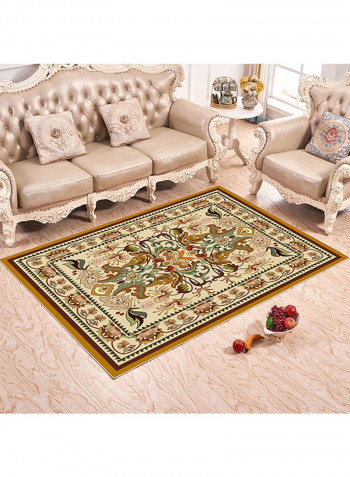 Ultra Soft Floral Print Anti-Slip Mat Brown/Red 120X180centimeter