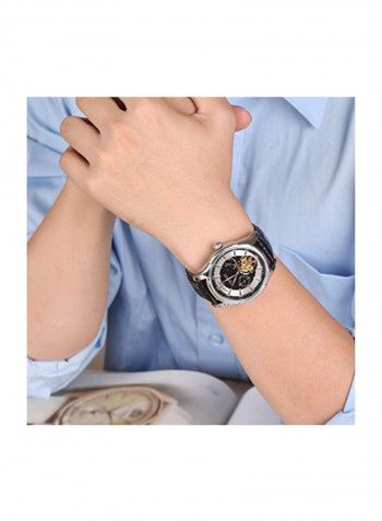 Men's Waterproof Leather Automatic Luminous Mechanical Watch