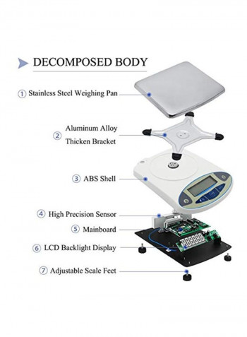 Electronic Weighing Scale B074Q9QSF4 White