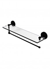 Prestige Regal Collection Paper Towel Holder Glass Shelf Clear/Black 5x22x0.37inch