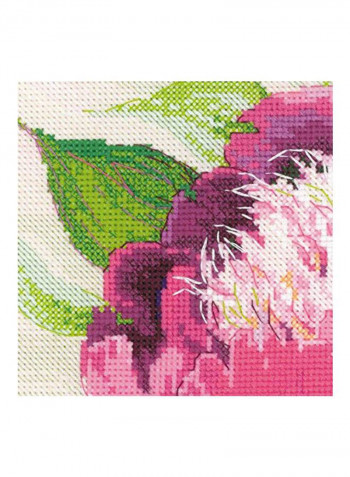 14-Piece Cross Stitch Kit Pink/Green/White