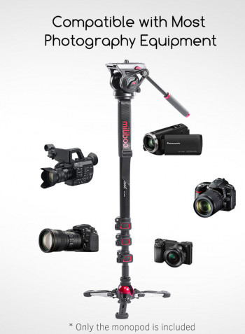 MTT705II-AL 3-in-1 Photography Monopod With Detachable 3-Leg Tripod Base Fluid Head Black