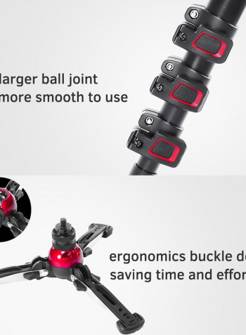 MTT705II-AL 3-in-1 Photography Monopod With Detachable 3-Leg Tripod Base Fluid Head Black