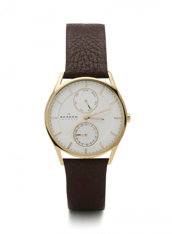 Men's Grenen Leather Strap Analog Watch SKW6066