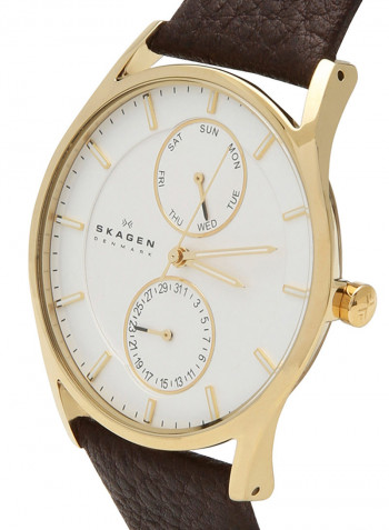Men's Grenen Leather Strap Analog Watch SKW6066