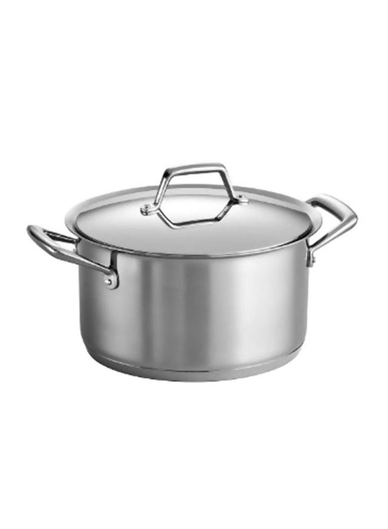 Stainless Steel Stockpot With Lid Silver 7.57L