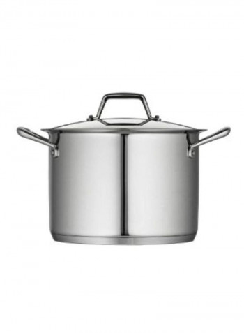 Stainless Steel Stockpot With Lid Silver 7.57L