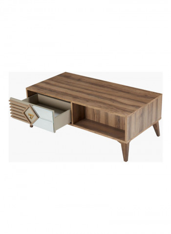 Everest Single Drawer Coffee Table Brown 118.6x60x43.3cm