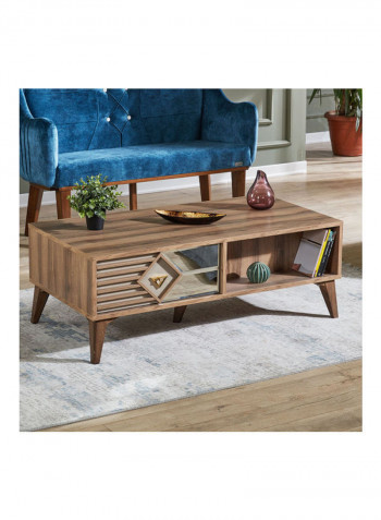 Everest Single Drawer Coffee Table Brown 118.6x60x43.3cm