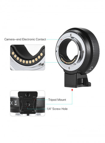 Electronic Aperture Control Lens Mount Adapter For Canon Camera 10.7x5.5x9.5cm Black/Silver