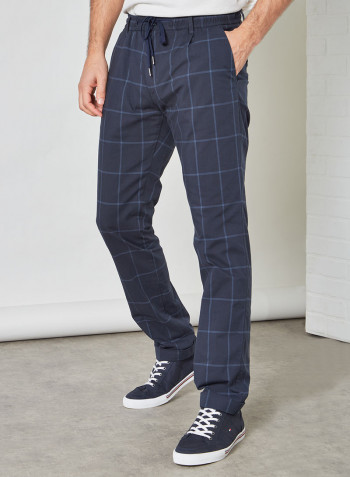 Denton Check Pants Navy