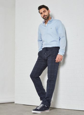 Denton Check Pants Navy