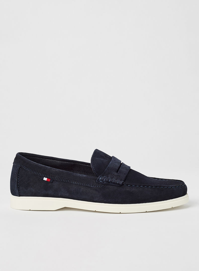 Suede Biodegradable Loafers Navy