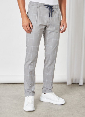 Drawstring Waist Pants Grey