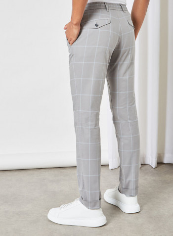 Drawstring Waist Pants Grey