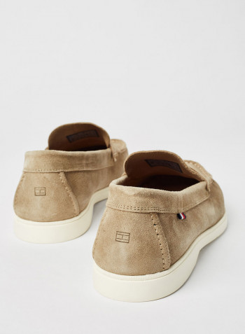 Suede Biodegradable Loafers Beige