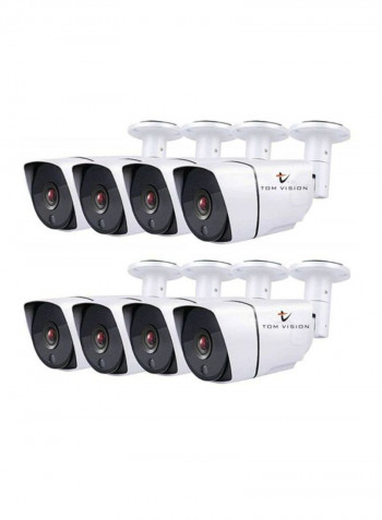 8-Piece Full HD IR Night Vision Surveillance Bullet Camera Kit