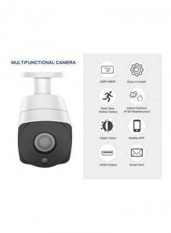 8-Piece Full HD IR Night Vision Surveillance Bullet Camera Kit