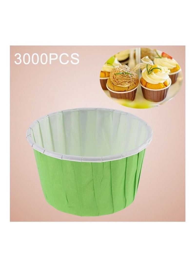 3000-Piece Round Lamination Cake Cup Green/White