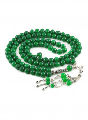 Jade Prayer Beads (99 Beads) with Sterling Silver components