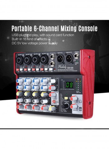 Portable 6-Channel Sound Card Mixing Console