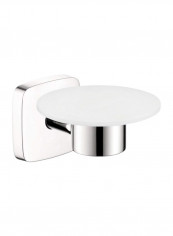 Wall Mounted Soap Dish Silver/White 5.6x4.8x3.1inch