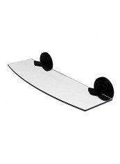Que New Collection Glass Shelf Clear/Matte Black 18inch