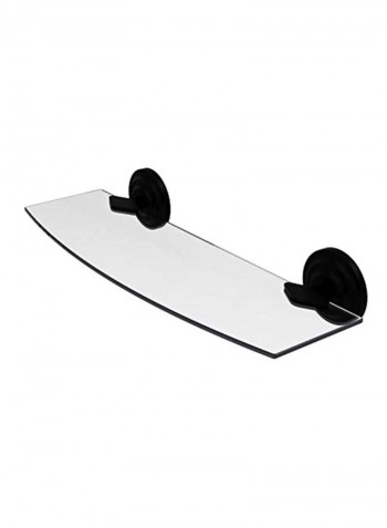 Que New Collection Glass Shelf Clear/Matte Black 18inch