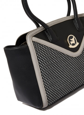 Portable Polyurethane Shoulder Bag Black