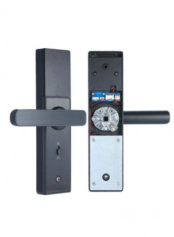 Burglarproof Household Security Fingerprint Door Lock Black 13.5centimeter