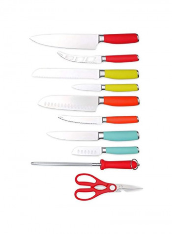 12-Piece Silicone Cutlery Set Beige/Green