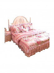 4-Piece Floral Printed Duvet Set Pink