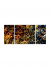 4-Piece Molten Gold Large Modern Canvas Wall Art Multicolour