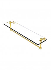 Vanity Integrated Towel Bar Glass Shelf Clear/Gold 22inch