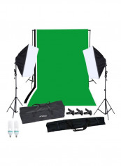 Photography Softbox Lighting Kit Black/White/Green