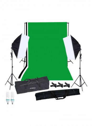 Photography Softbox Lighting Kit Black/White/Green