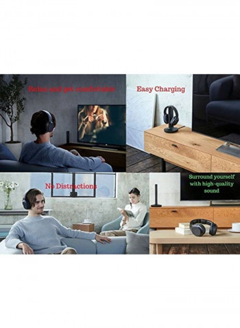 3.5mm RCA Plug Noise Reduction Wireless Headphone Gray