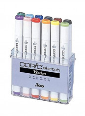 12-Piece Refillable Sketch Marker Basic Set Orange/Red/Yellow