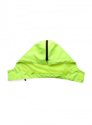 Waterproof Reflective Safety Rain Jacket With Detachable Down Hood Fluorescent yellow 3XL