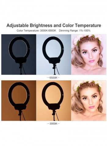 Dimmable Ring Video Light Kit White/Black