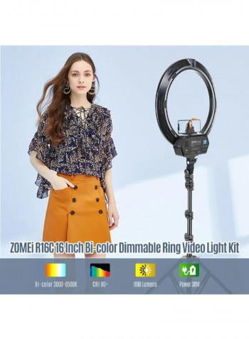 Dimmable Ring Video Light Kit White/Black