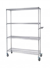 4-Layer Stainless Steel Storage Rack Trolley Silver 120x45x160cm