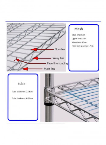 4-Layer Stainless Steel Storage Rack Trolley Silver 120x45x160cm