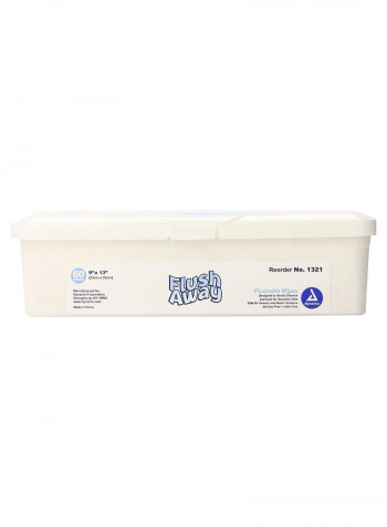Pack Of 9 Flushable Wipes Tub White