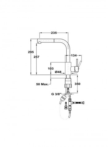 Arn 938 Niederdruck Single Lever Kitchen Tap With Pullout Shower Chrome 1cm