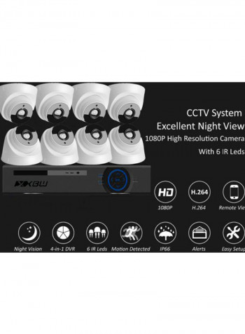 8-Channel Surveillance Camera With XVR Kit