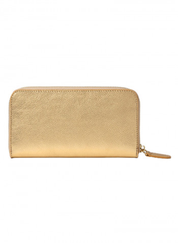 Basic Logo Detail Clutch Gold